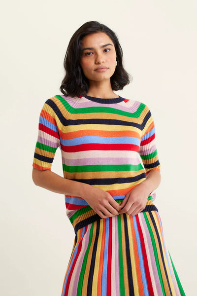 Woman wearing Avenue Top and Skirt Lurex Rainbow