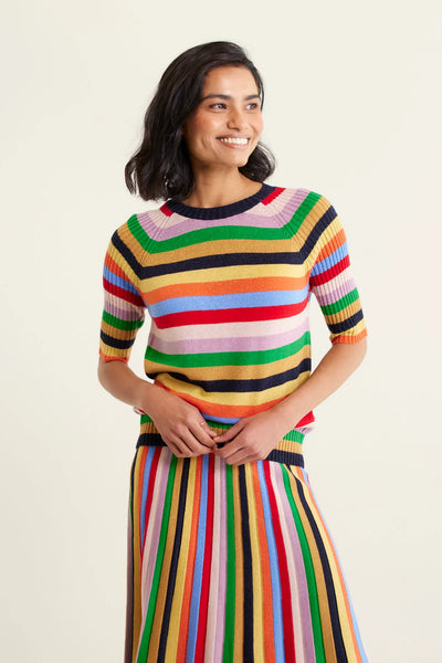 Woman wearing Avenue Top and Skirt Lurex Rainbow