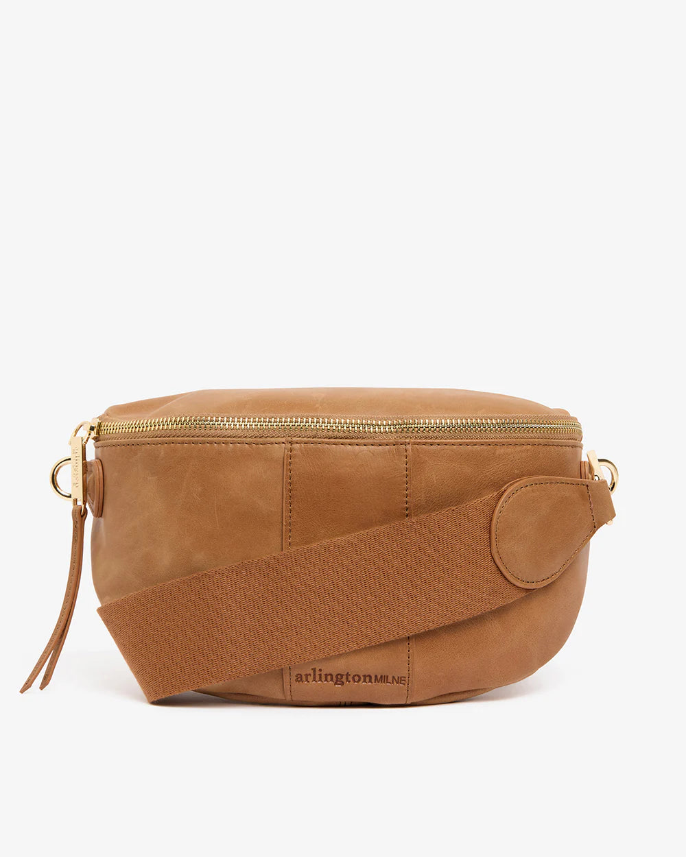 Arlington Milne Zara Sling Bag - Vintage Tan with thick sling front view