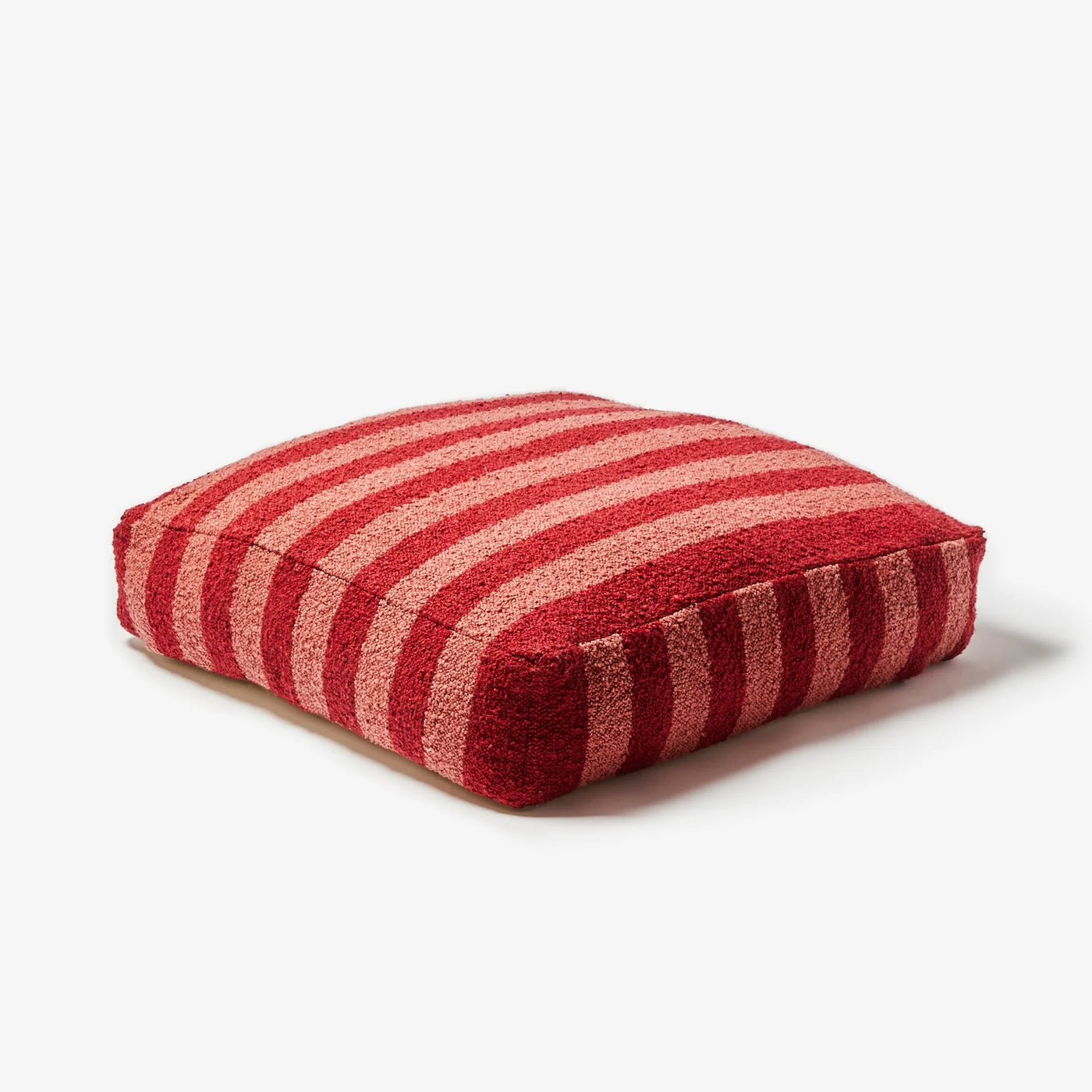 Boucle Stripe Burgundy Pouffe