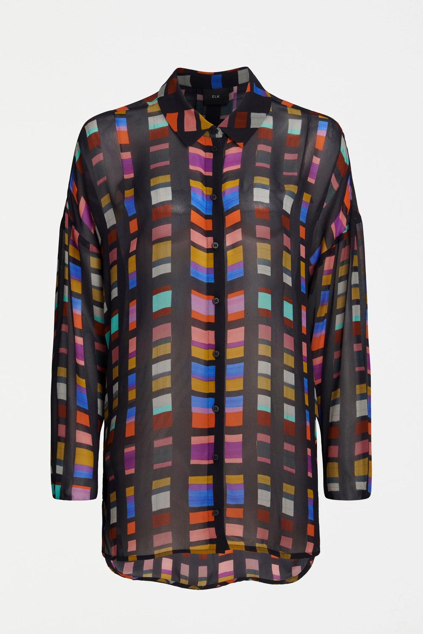 elk the label eir sheer shirt in tessela print 