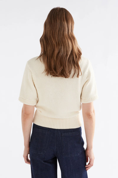 Back details of Luft Knit Top in white