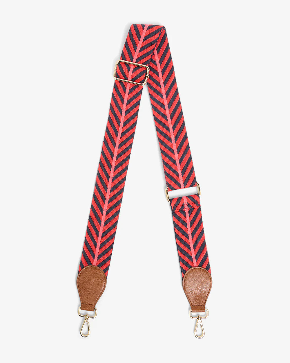 Accent Strap Tan - Navy & Red Chevron