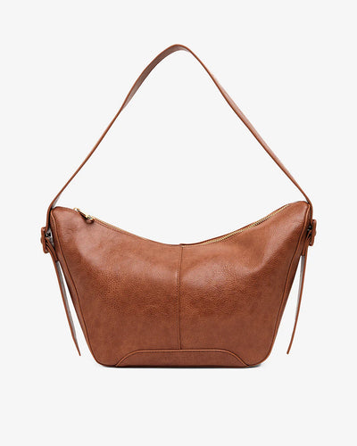 Barton Shoulder Bag - Tan Pebble front view