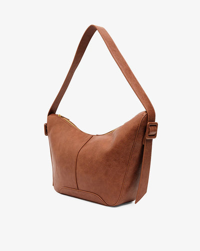 Barton Shoulder Bag - Tan Pebble tilted
