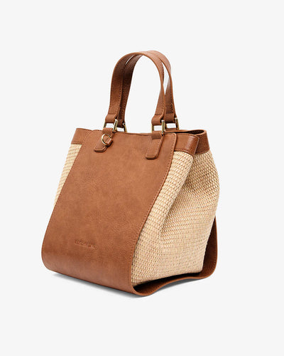 Carnegie Tote - Natural/Tan tilted