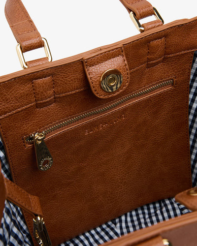 closer look to Carnegie Tote - Natural/Tan inside pocket