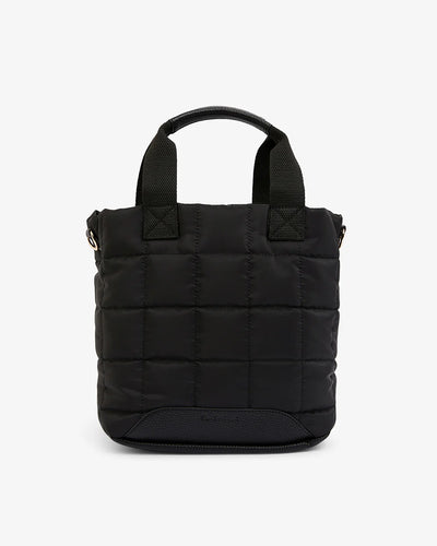 Mini Santa Monica Tote in black front view without the strap