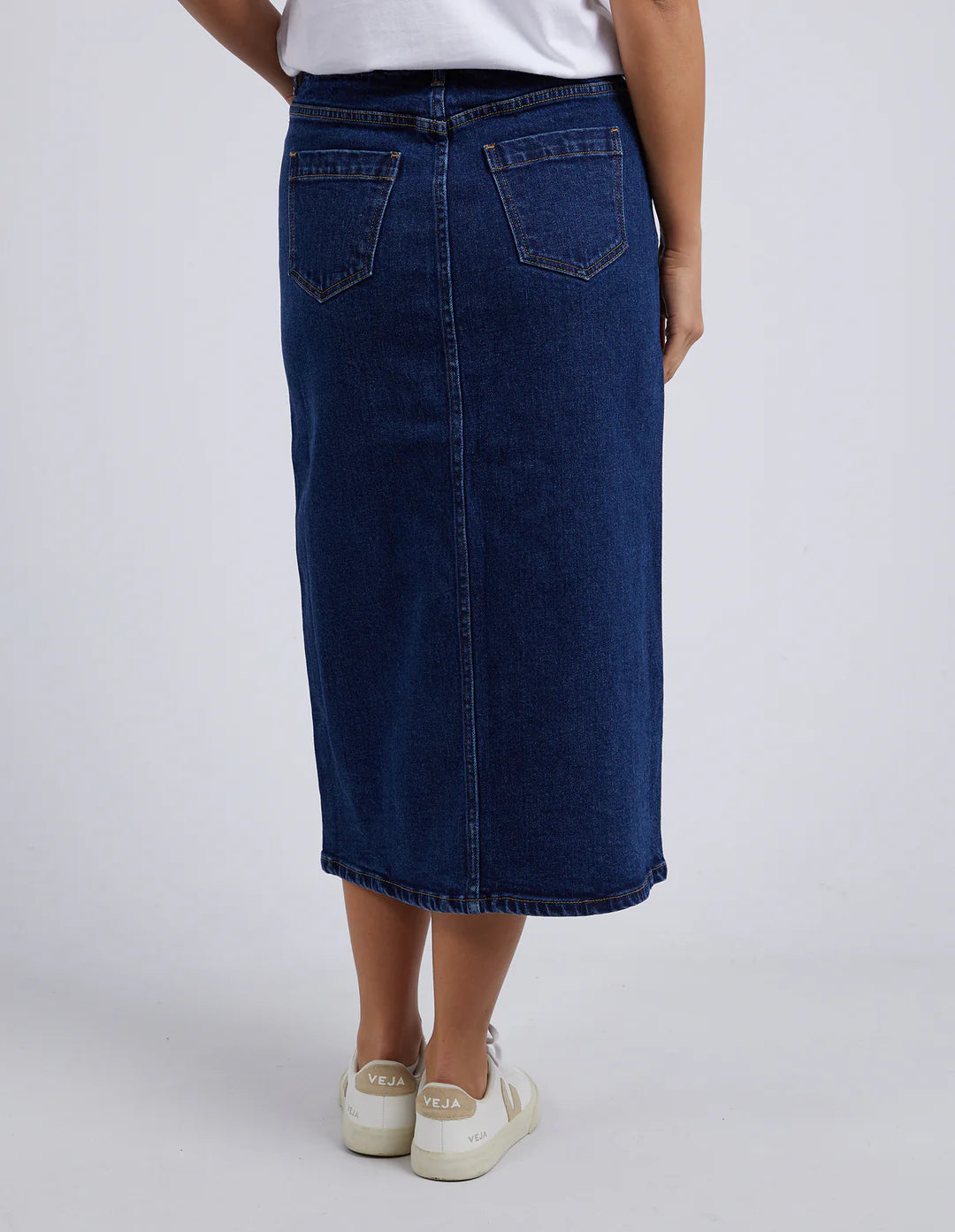 Scout Midi Skirt in Indigo back details