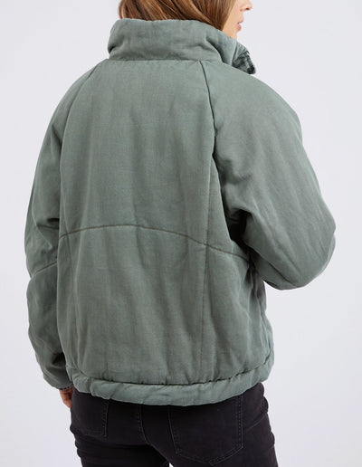 Rosalee Jacket in Washed Green back details