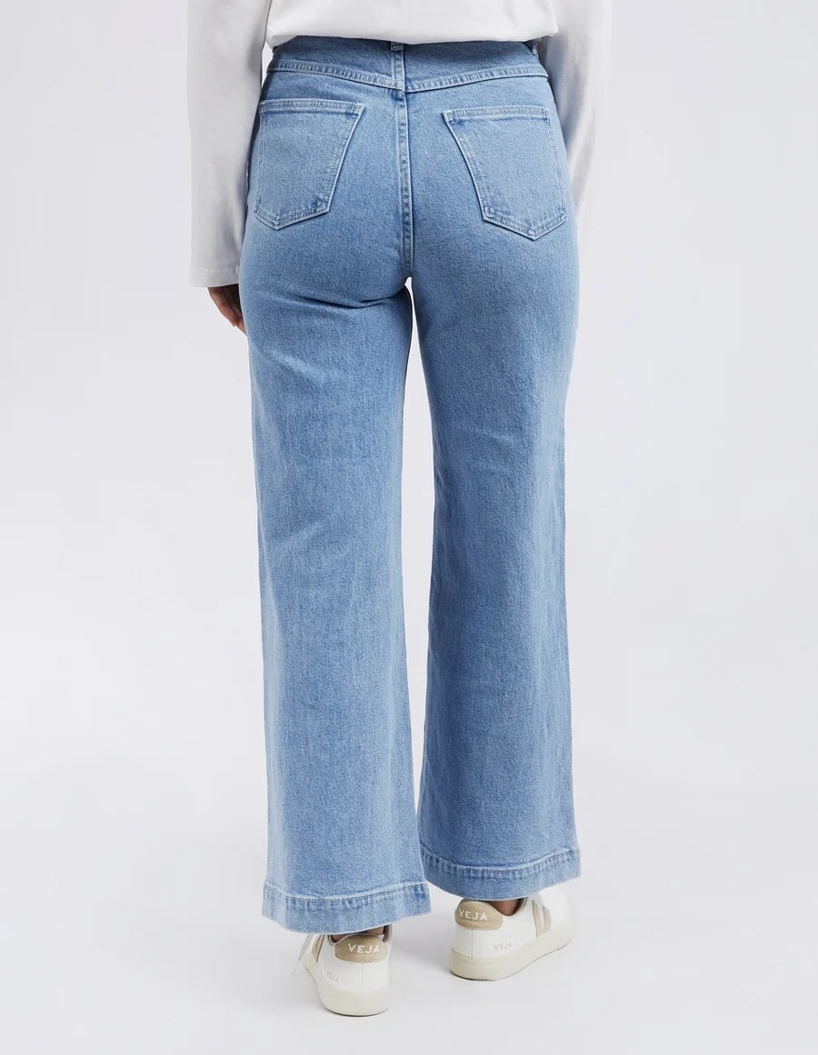 Back details of Foxwood Sarah Wide Leg Jean Light Blue