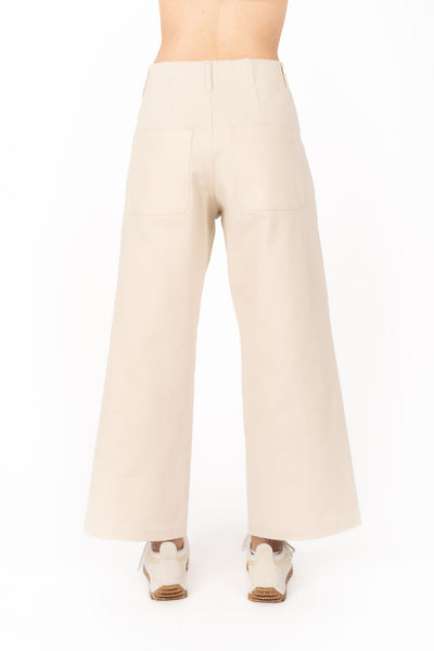 Margot Drill Pant in Sand back view