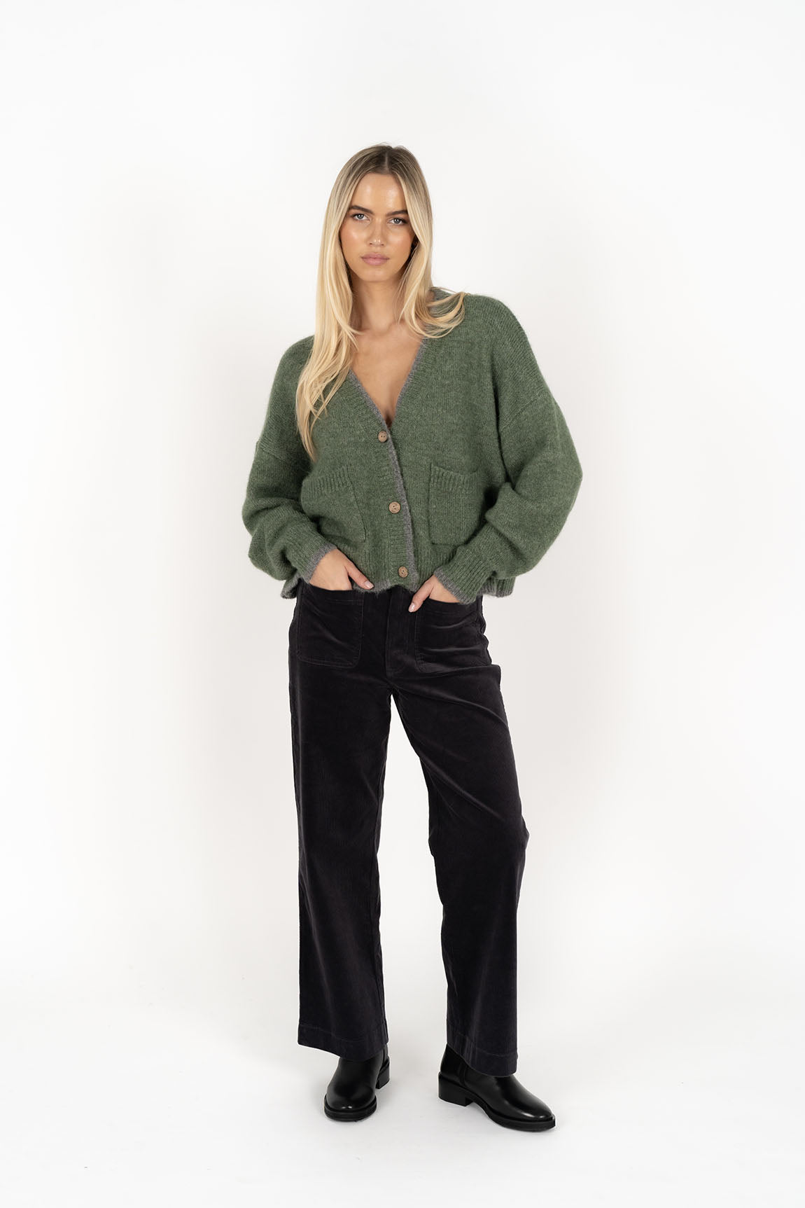 Romi Cardi - Green & Grey