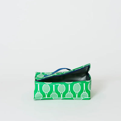 Takeaway Lunch Bag in Tennis print with open cover