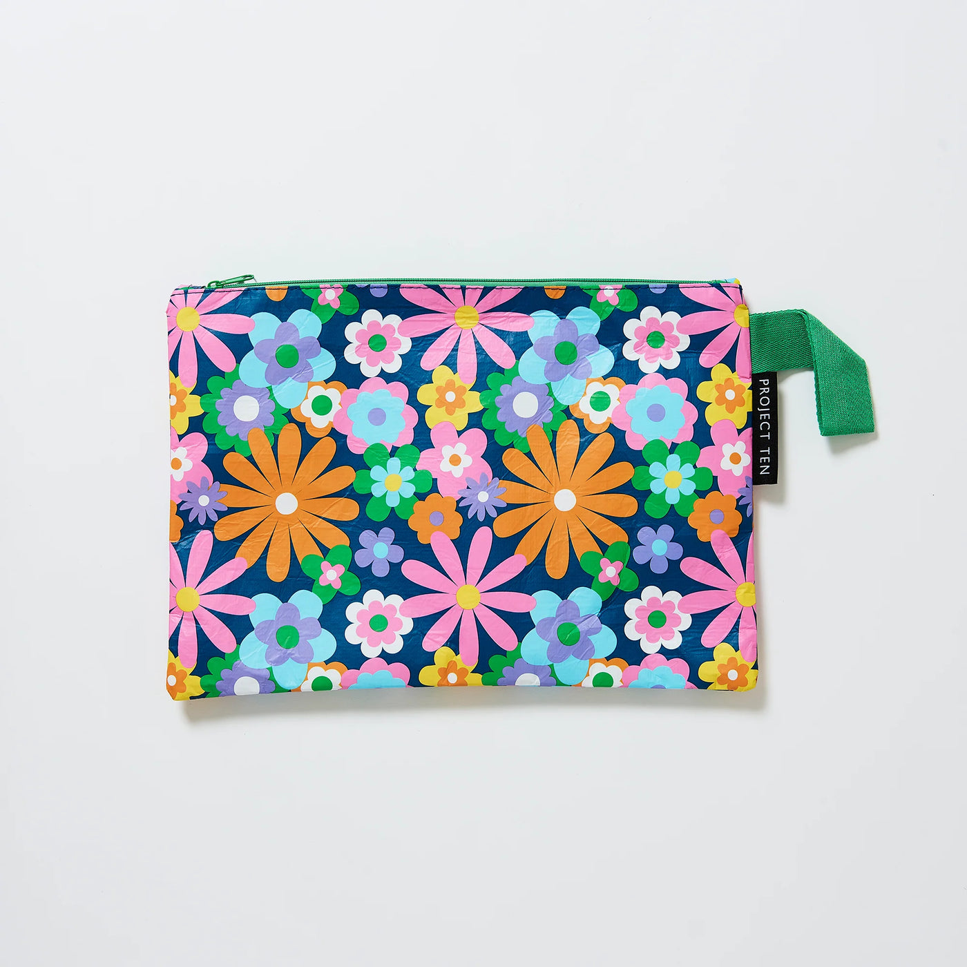 Zip Pouch with Pop Floral Print