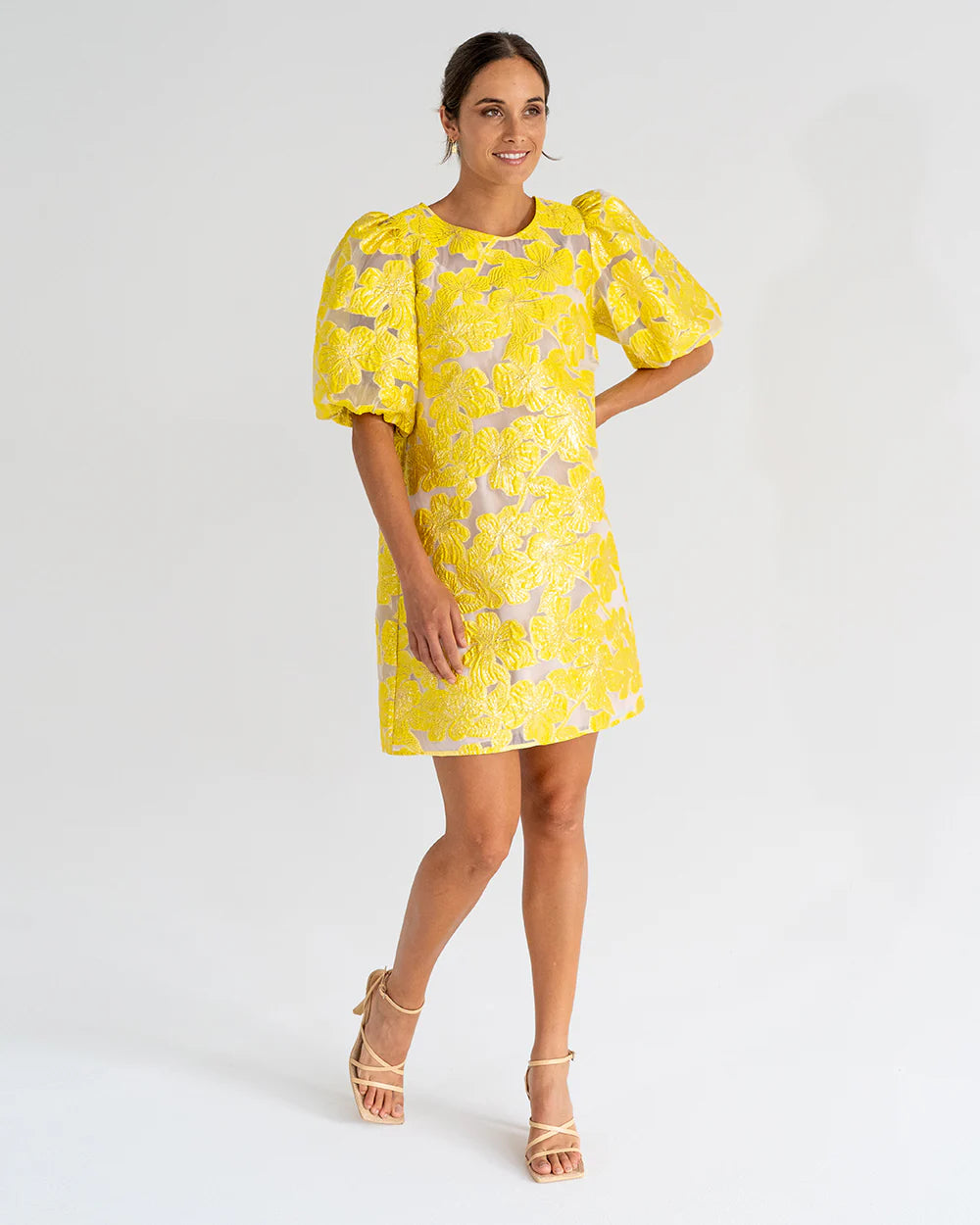 AM Rochelle Mini Dress- Sunglow Lemon