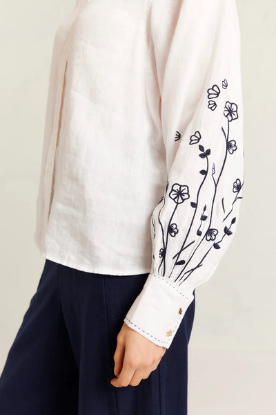 Calla Shirt - White Navy