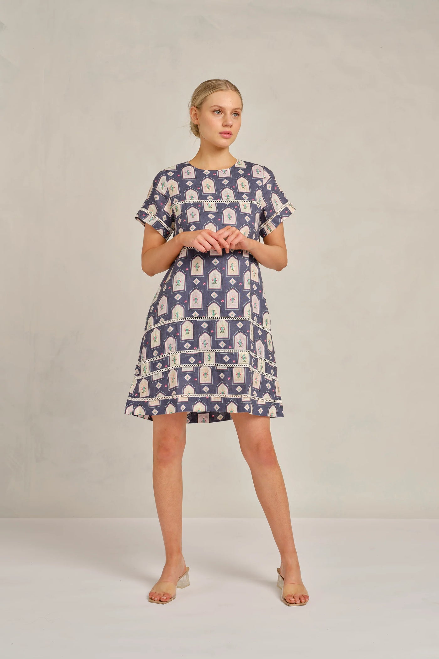 Claudette Dress Eden - Navy