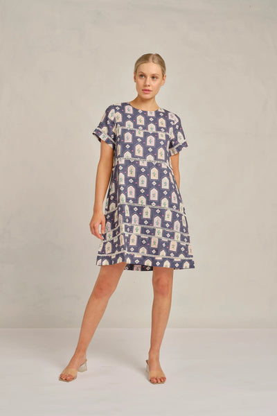 Claudette Dress Eden - Navy