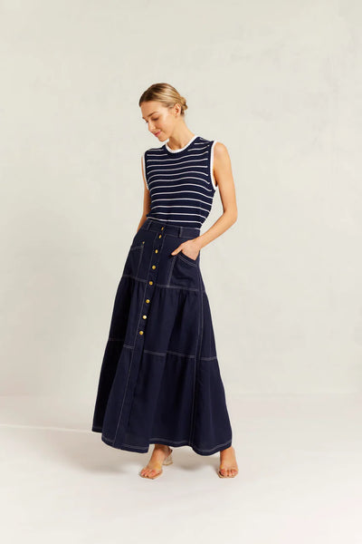 Lotus Skirt - Navy