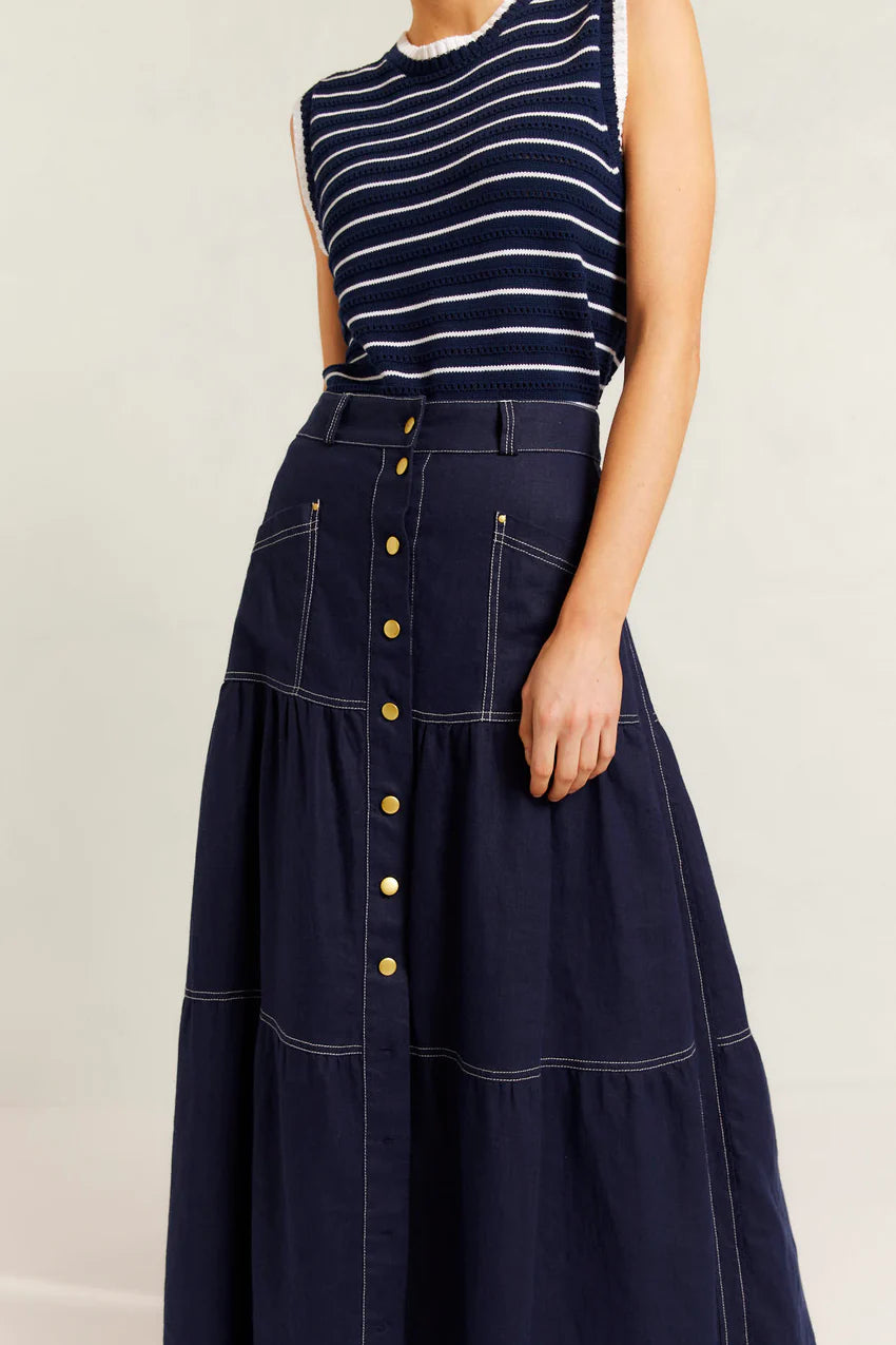 Lotus Skirt - Navy