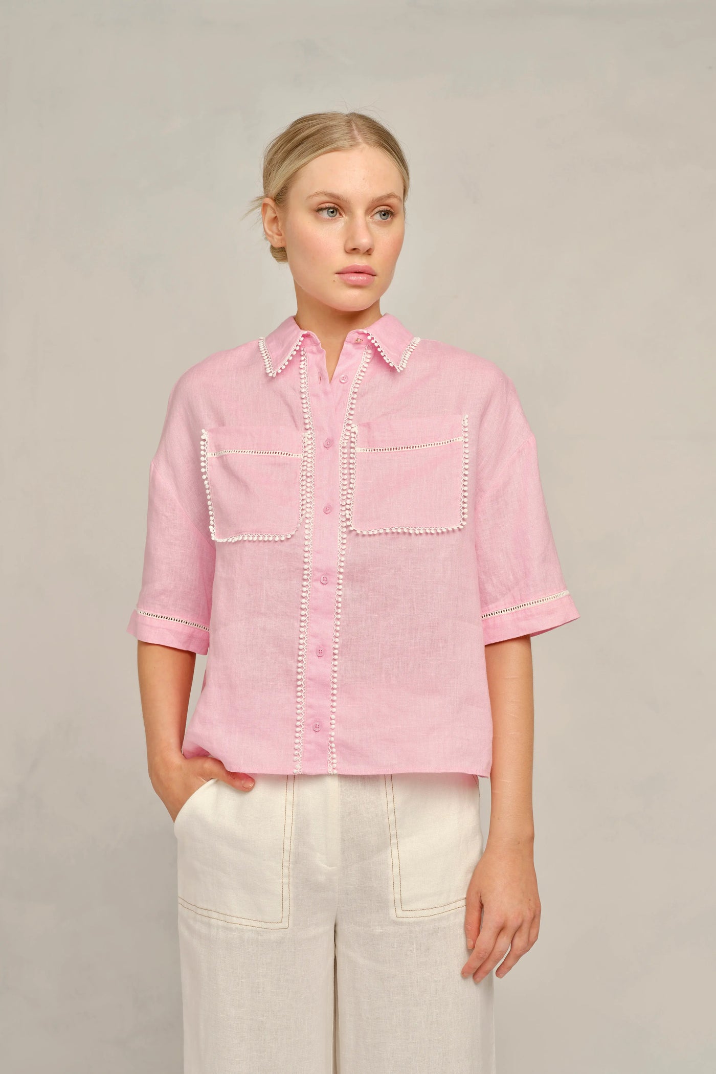 Pippa Lace Shirt - Bon Bon