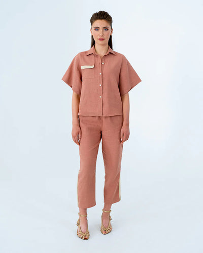 Leah Tapered Trouser - Terracotta