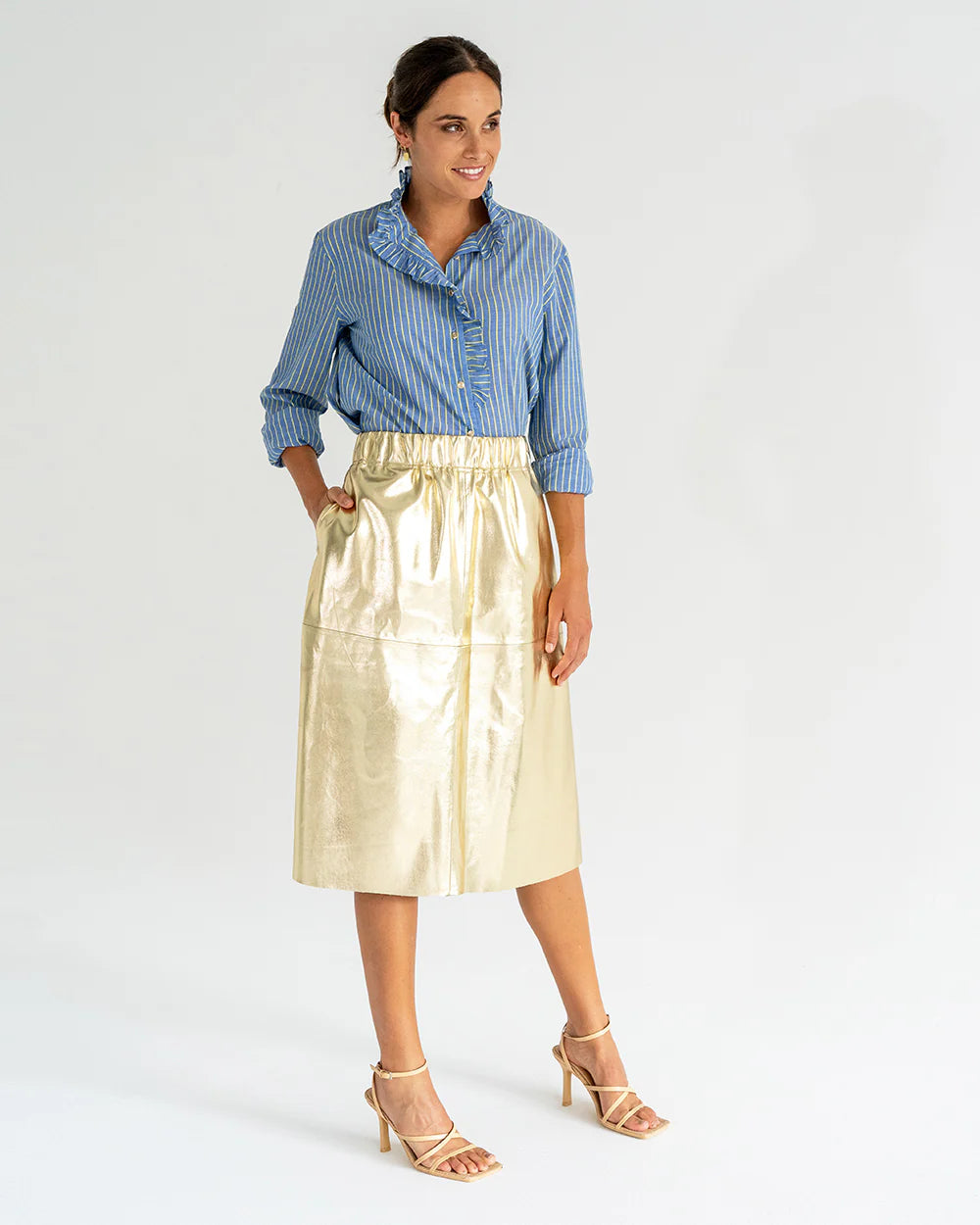 Lexi Vegan Leather Skirt - Gold