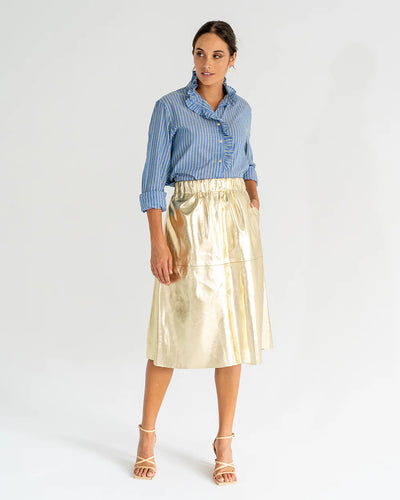 Lexi Vegan Leather Skirt - Gold