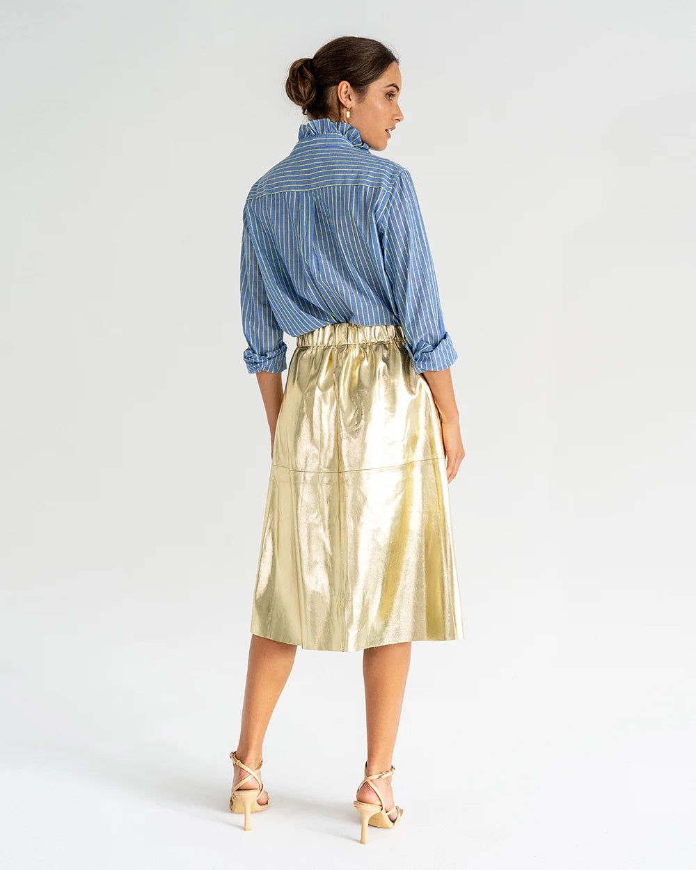 Lexi Vegan Leather Skirt - Gold