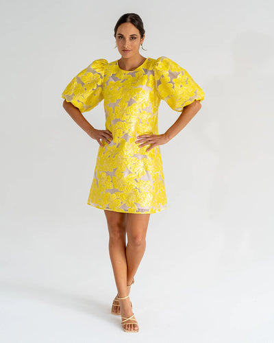 AM Rochelle Mini Dress- Sunglow Lemon