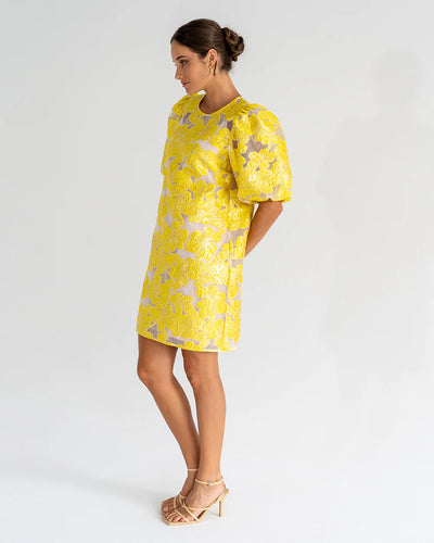 AM Rochelle Mini Dress- Sunglow Lemon