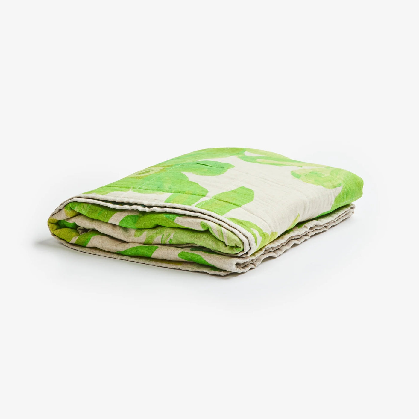 Cosmos Green - Cornflower Green Quilted Throw