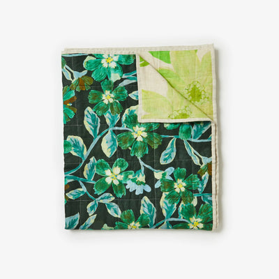 Cosmos Green - Cornflower Green Quilted Throw