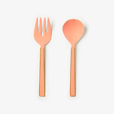 Enamel Peach Salad Servers (Set of Two)