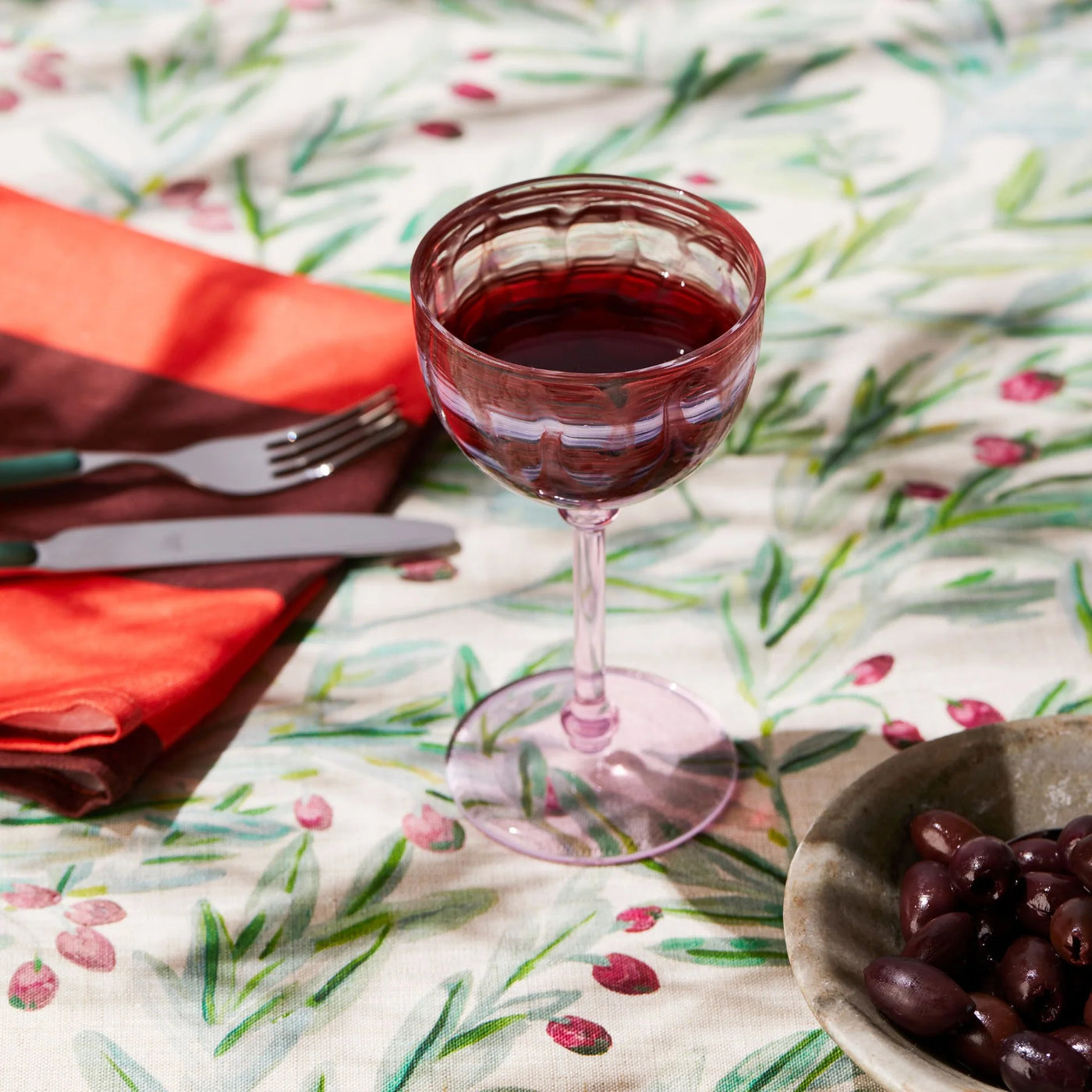 table with bonnie and neil kalamata multi tablecloth