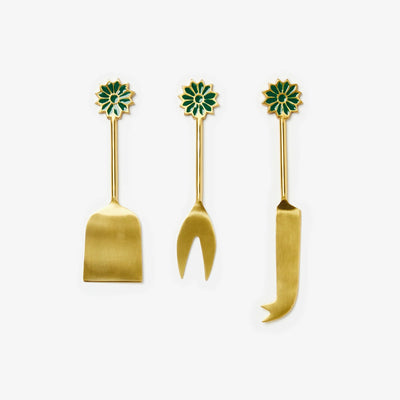 Petal Emerald Cheese Knife Set (Set of Three)