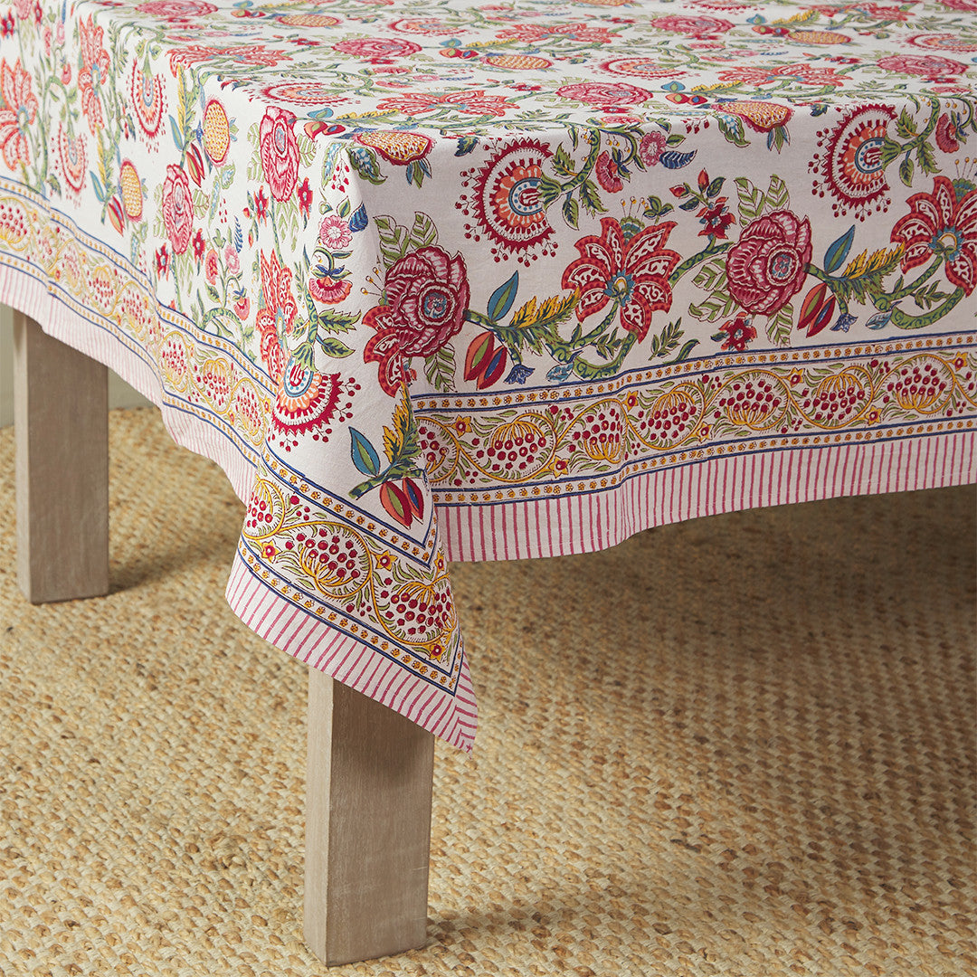 table with canvas and sasson tableau cordella tablecloth