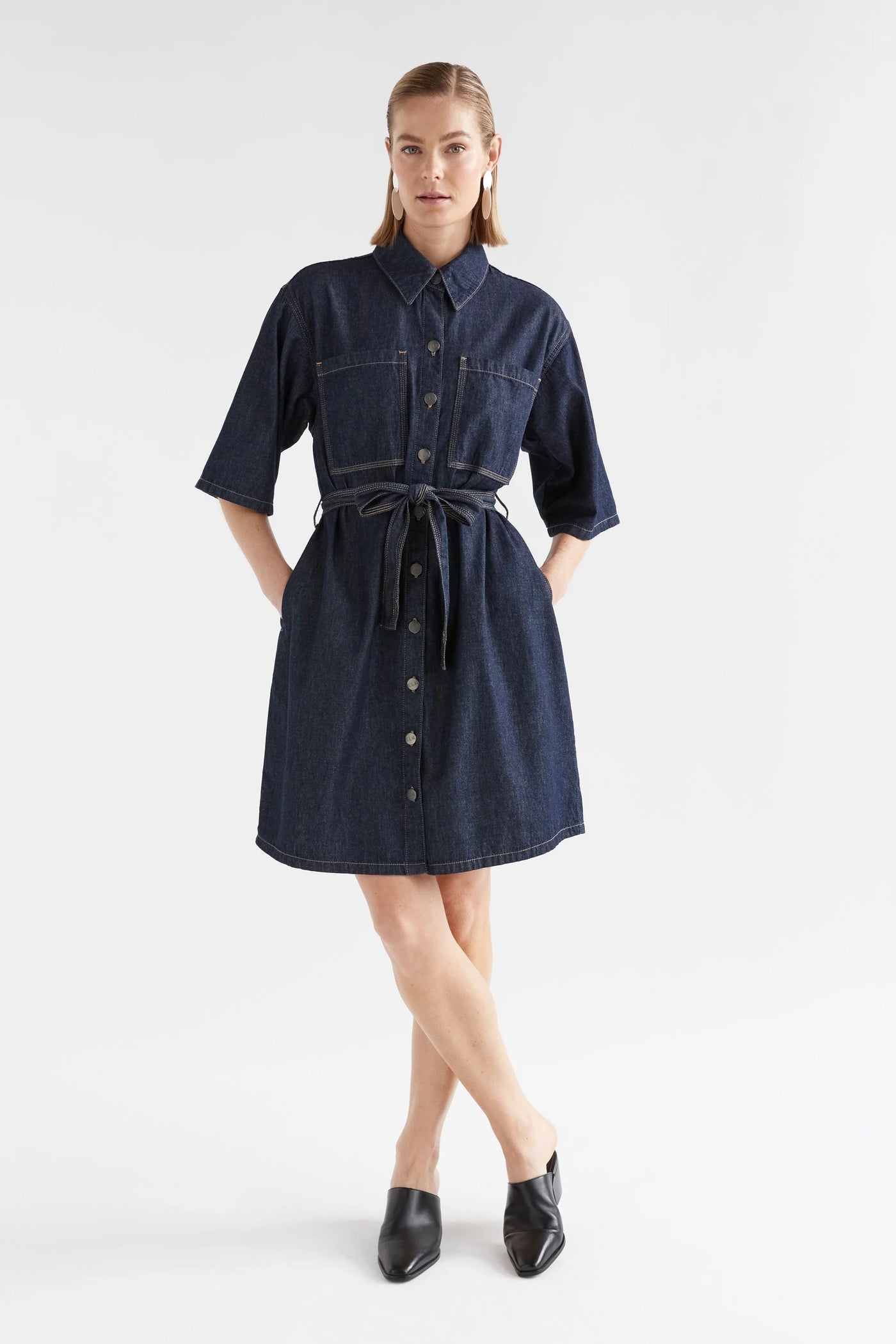 Denym Pocket Dress - Authentic Blue Wash