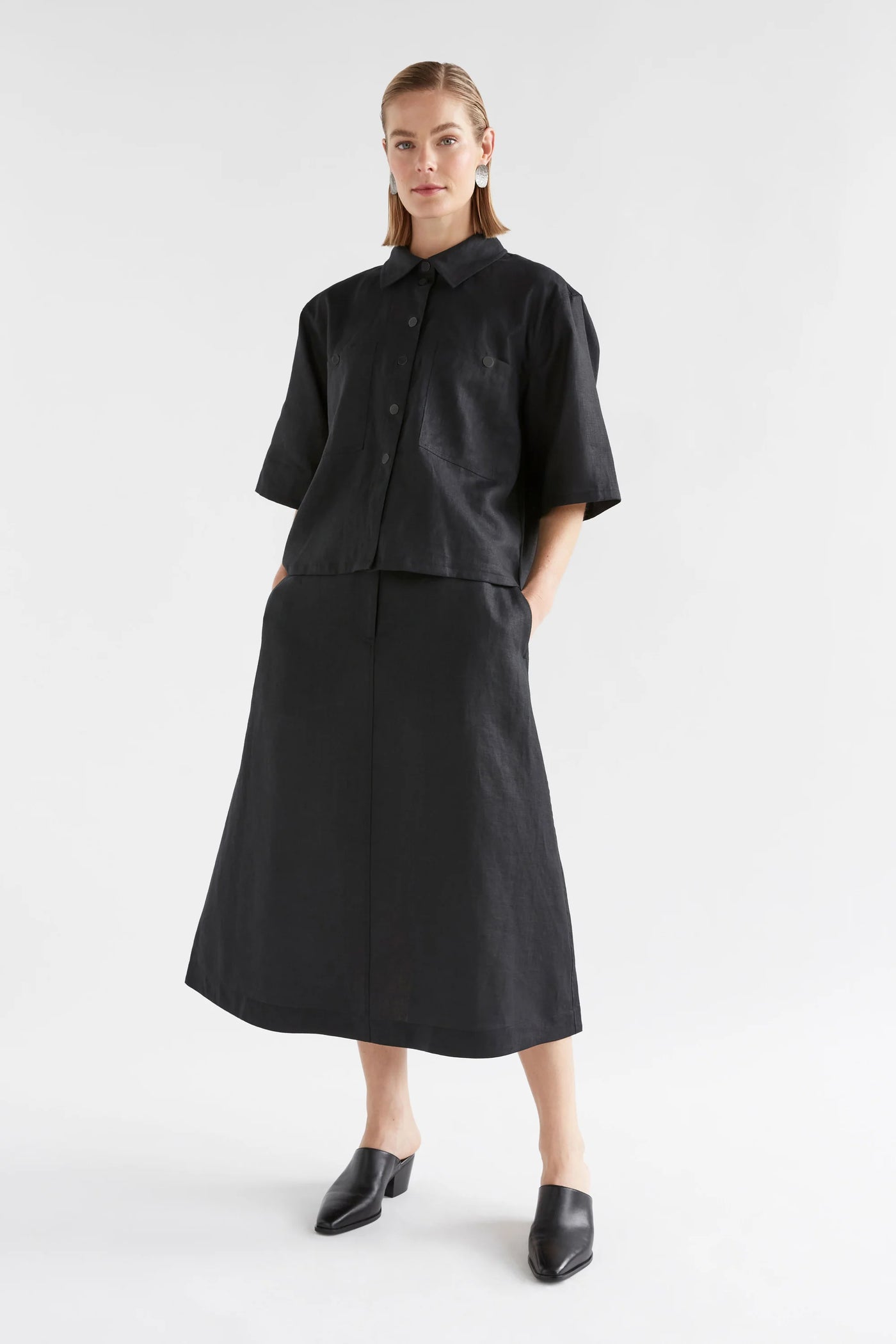 Nayte Linen Shirt - Black