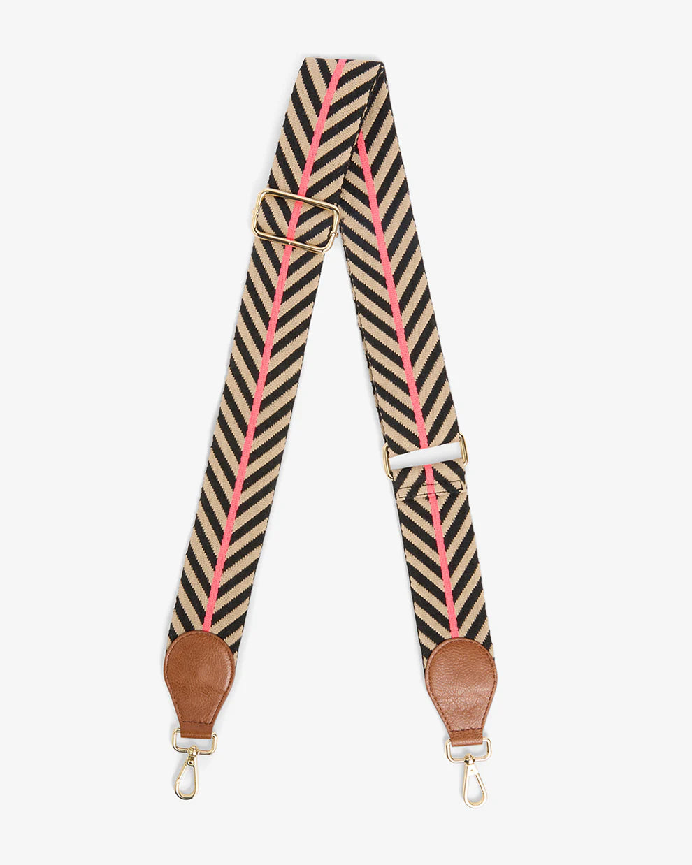 Accent Strap Tan - Taupe & Black Chevron