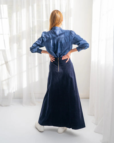 Hudson Corduroy Maxi Skirt - Navy