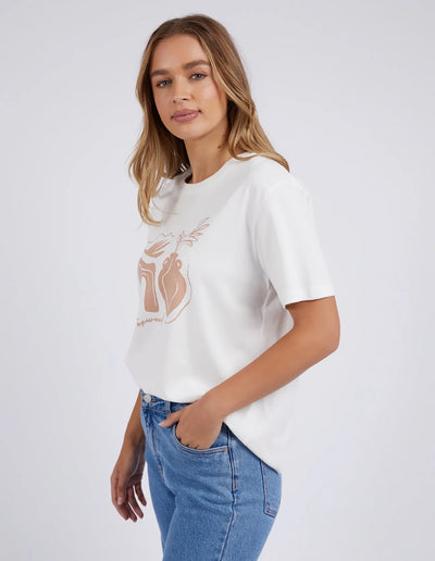 Etched Geo Tee Vee - White