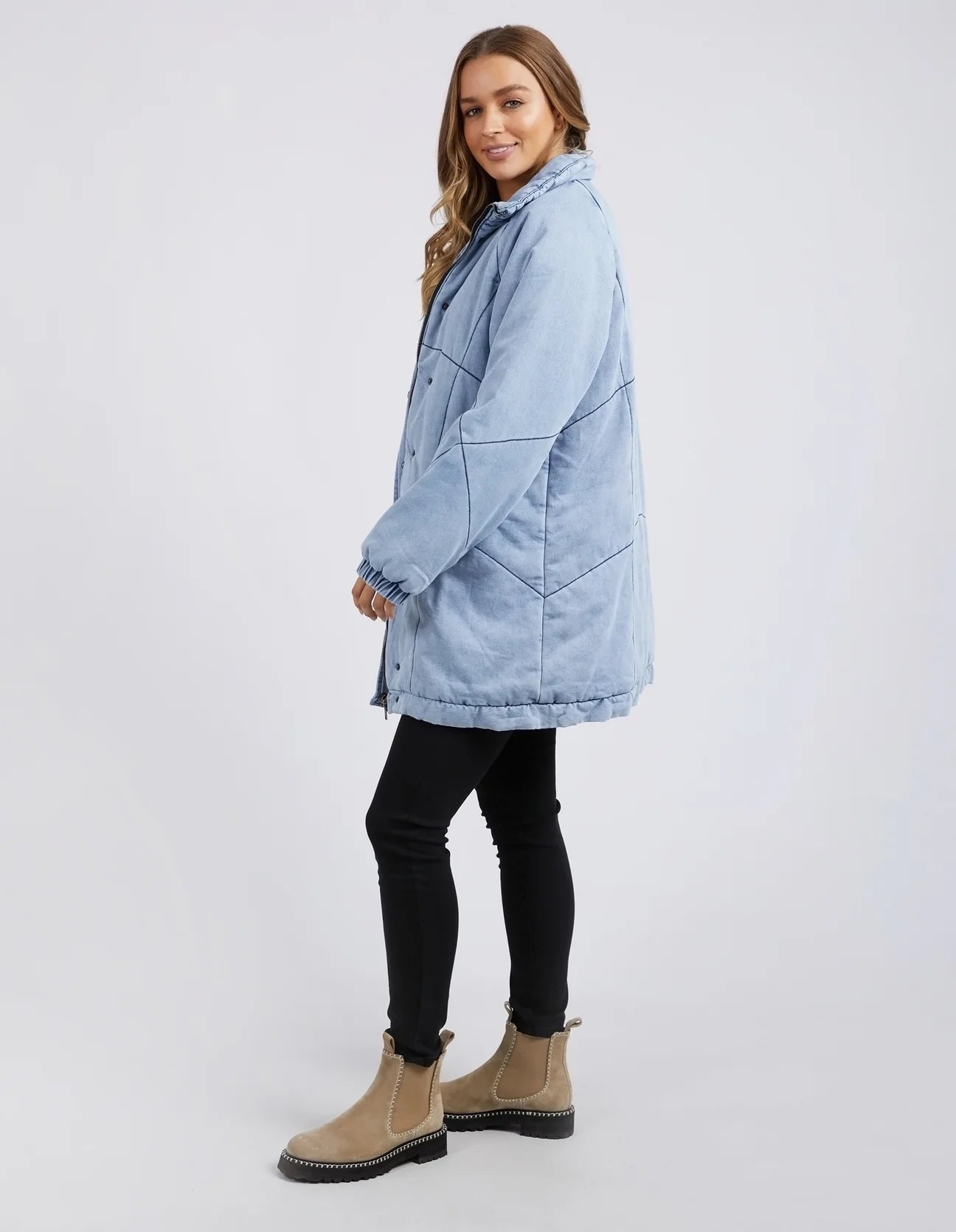 Rosalee Longline Jacket - Light Blue