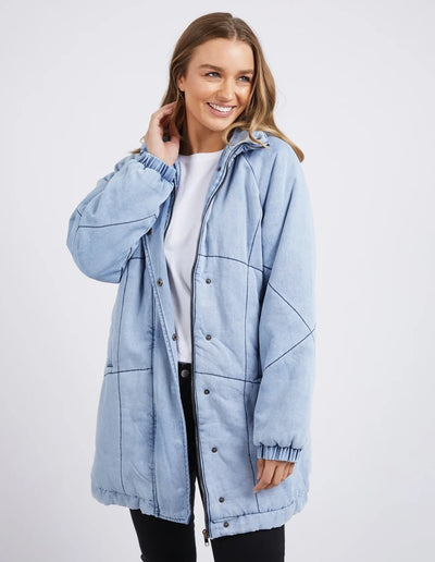 Rosalee Longline Jacket - Light Blue