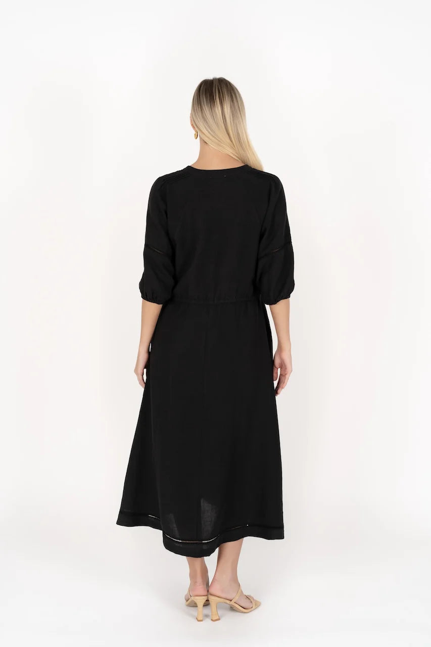 Ambrosia Midi Dress - Black