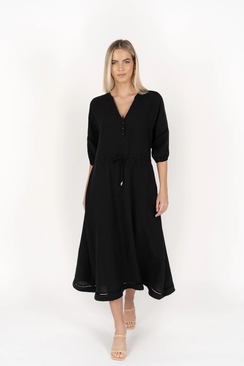 Ambrosia Midi Dress - Black