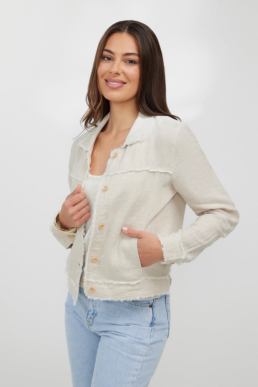 Bella Linen Jacket - Natural