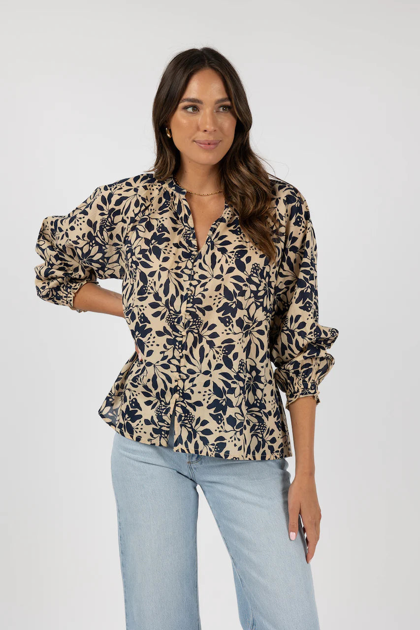 Eden Blouse - Navy Print