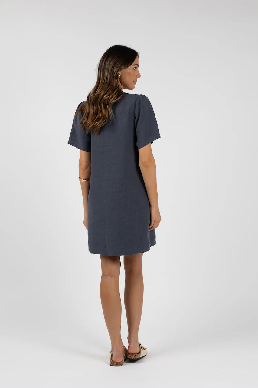 Savina Shirt Dress - Steel